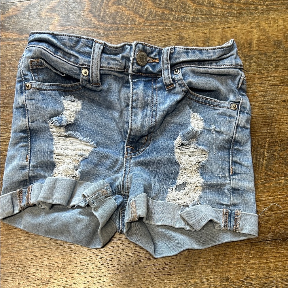 Aeropostale Light Blue Distressed Jean Shorts